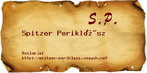 Spitzer Periklész névjegykártya